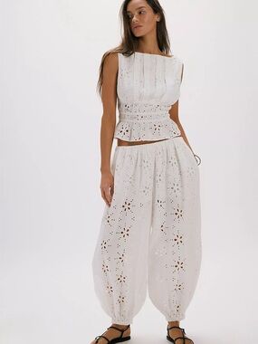 Free people Jude Eyelet Pant Set